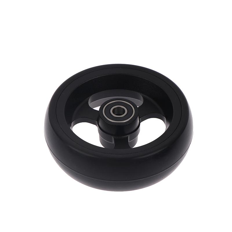 Wheelchair Front Caster Wheel, 4" PU Solid Tire with Aluminum Alloy Hub, Bearing I.D. 8mm, Swivel Caster Replacement