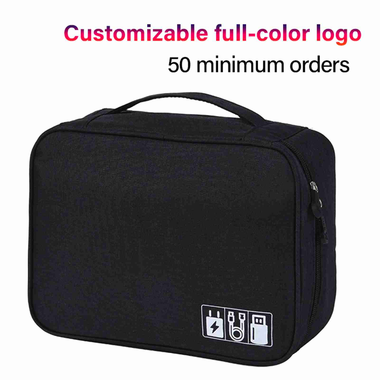 

Дорожная сумка для хранения аксессуаров для кабеля, сумка с достаточным пространством, отдельная водонепроницаемая для жесткого диска для кабеля чёрный