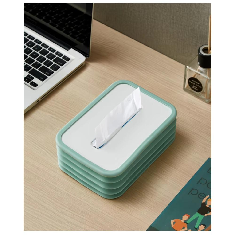 :Creative Accordion Tissue Case Luminous Sinking Paper Dispenser for Home Living Room Bedroom Dining Table Decor