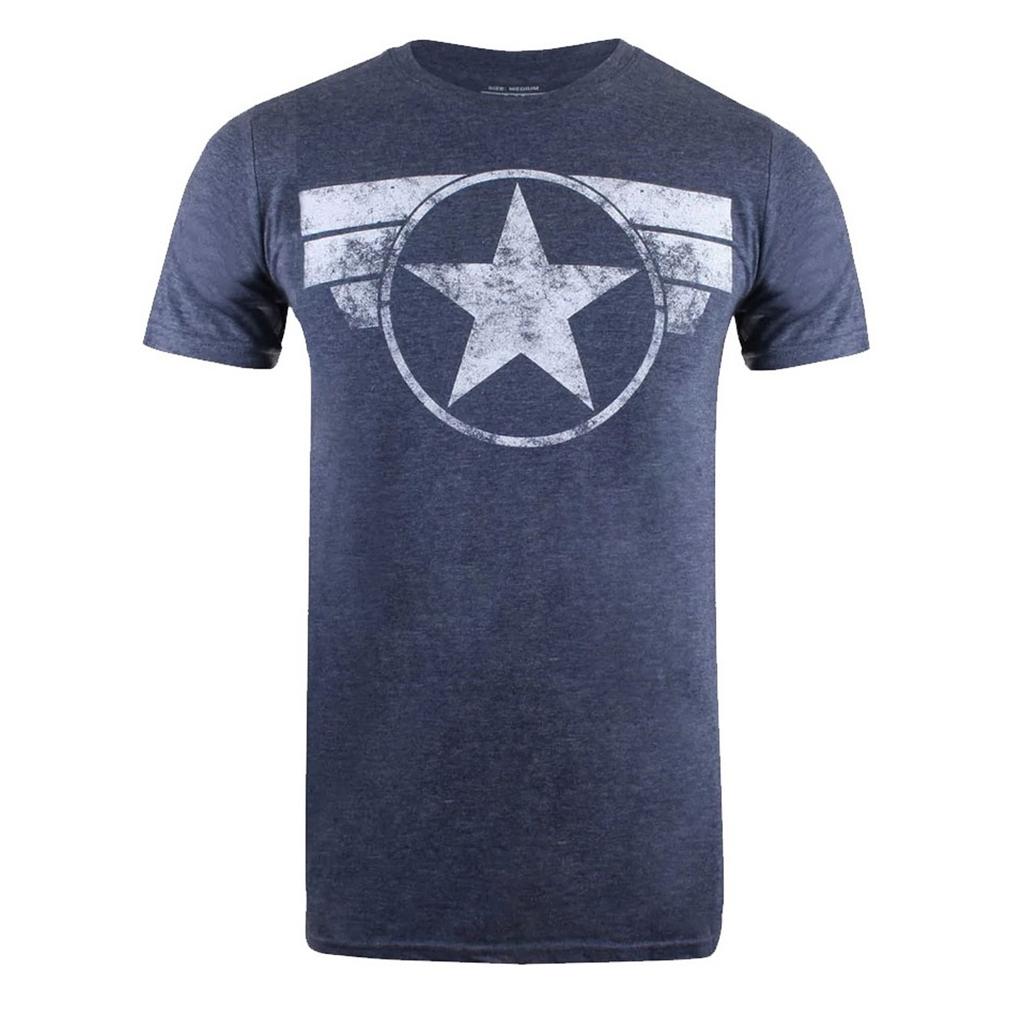 Captain America Mens Logo Heather T-Shirt