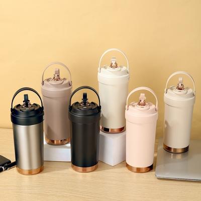 Tragbarer 500ml Reise-Kaffeebecher Keramikbeschichteter Vakuumisolierter Kaffee-Tumbler Becher mit Strohhalm Edelstahl-Tumbler Zuhause