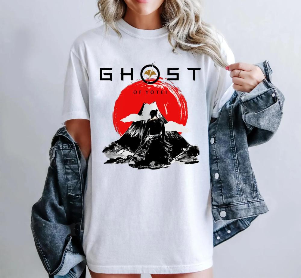 Ghost of Yotei Shirt Samurai Mountain Tee Japanese Sun Vintage TShirt Clothing Short Sleeve Shirt Unisex Unisex Women AllSeason
