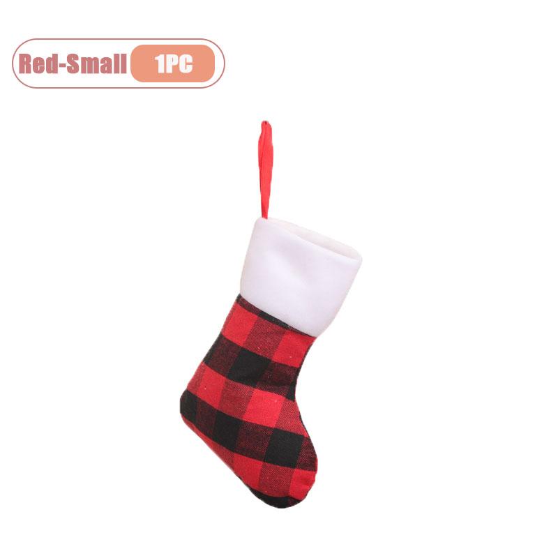 

1-10 шт. Рождественские Валентиновы клетчатые подарочные пакеты двухцветного дизайна больших и малых размеров, наполнители для чулок, украшения для вечеринок As Shown