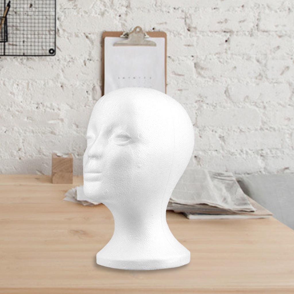 Foam Female Mannequin Head Model EPS Flocking Wigs Glasses Cap Display Holder Stand Model Photo Studio Shooting Prop