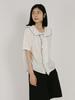 VINCENT NAVY Santorini Frill Blouse_White