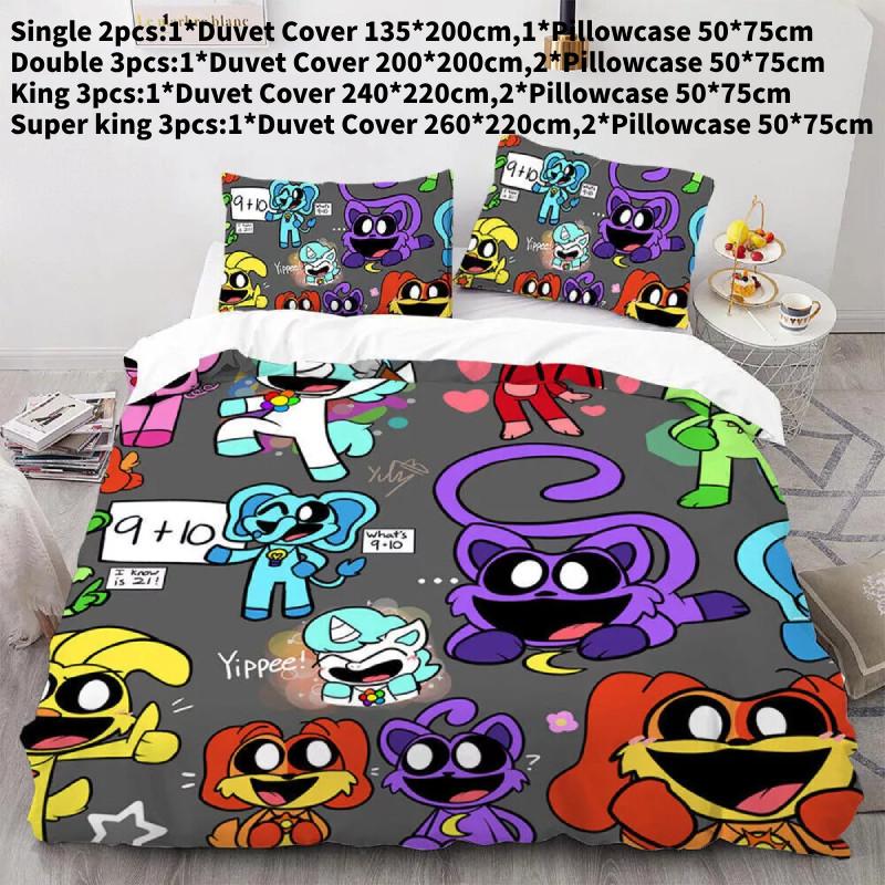 Luxurious Three Piece 3d Digital Print Bed Set Featuring Soft Microfiber Cartoon Design