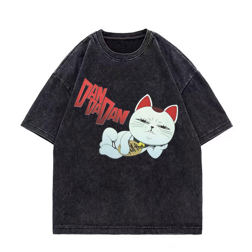 Dandadan Turbo Granny Anime Graphic T Shirts High Street Fashion Trend Vintage Washed Tshirt Men Women Casual Cotton Tshirts