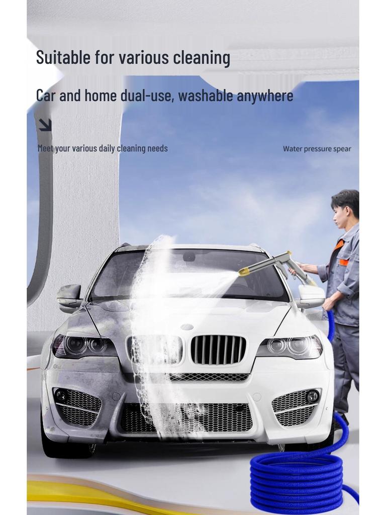 Telescopic High Pressure Car Wash Water Gun with Explosion-Proof Garden Hose