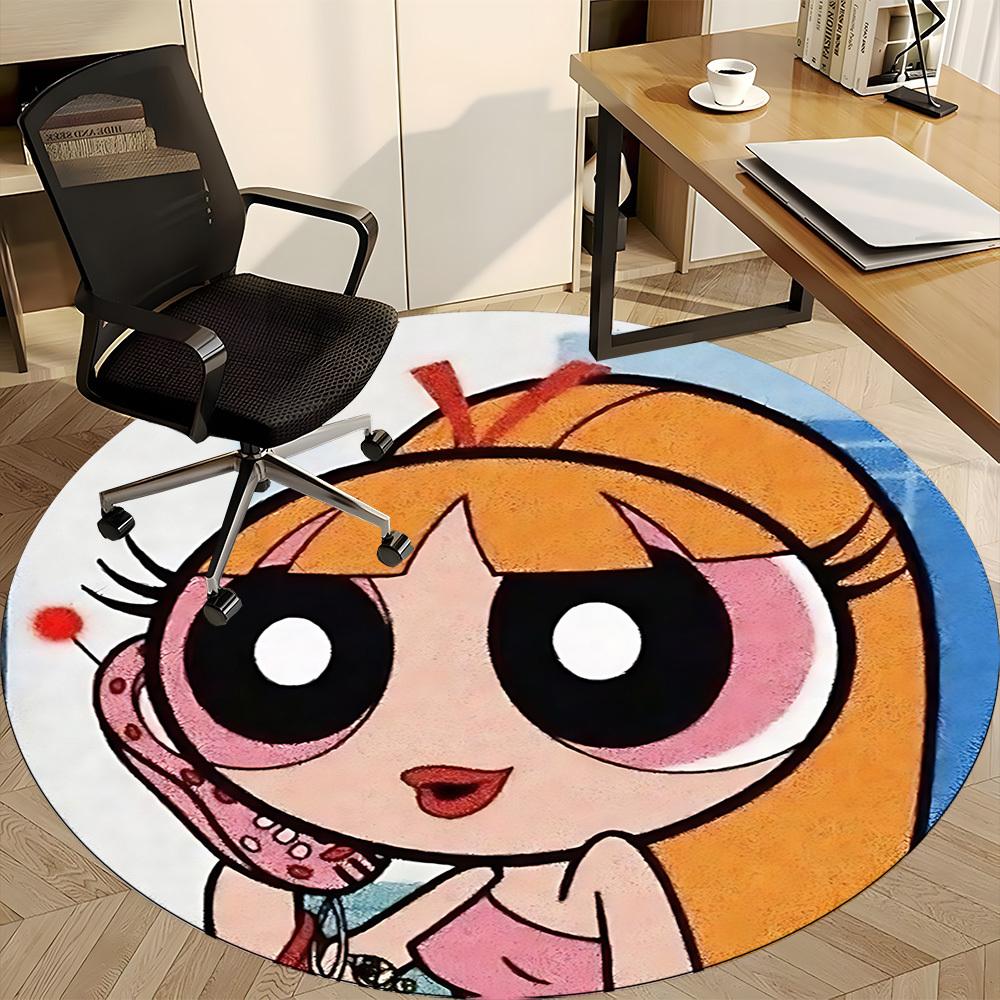 Powerpuff Girls Office Round Area Rug, Under Office Chairs Bedroom Living Room Home Decor a0908198