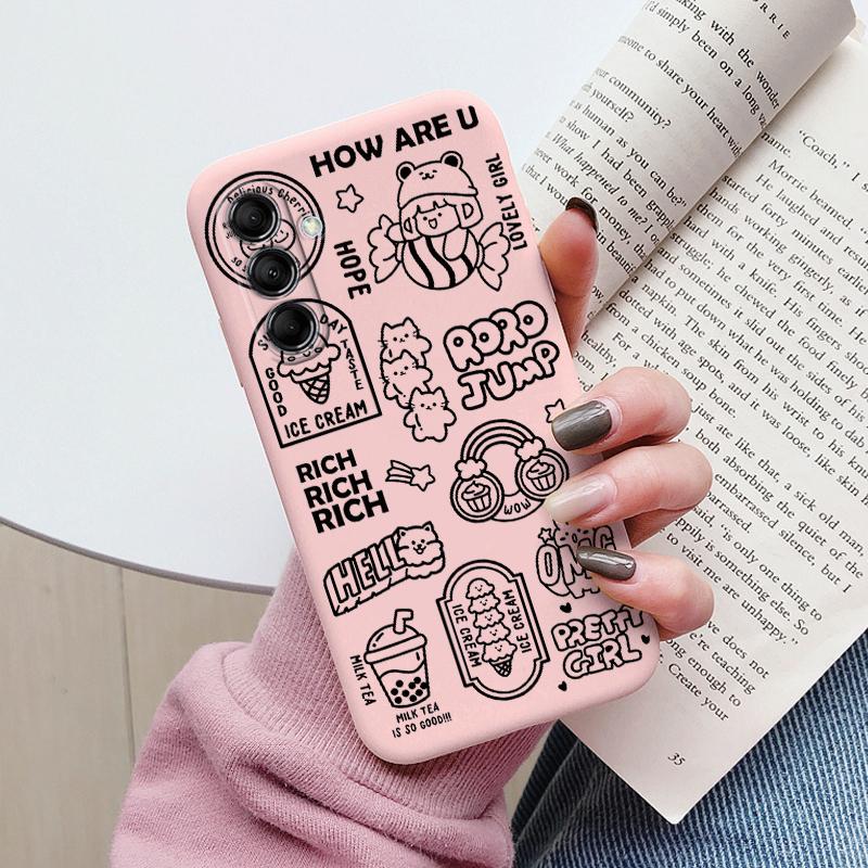 Cute Painted Case For Samsung Galaxy M14 M34 M54 5G Soft Cover Cartoon Cat Sunflower TPU Funda For Samsung M 14 GalaxyM54 Coque