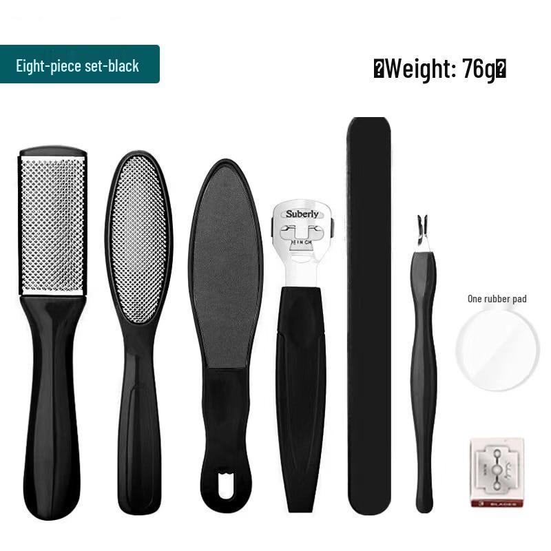 

Набор пилок для ног из нержавеющей стали 10 в 1 для удаления мозолей и педикюра JBC Black 8-piece set-bag