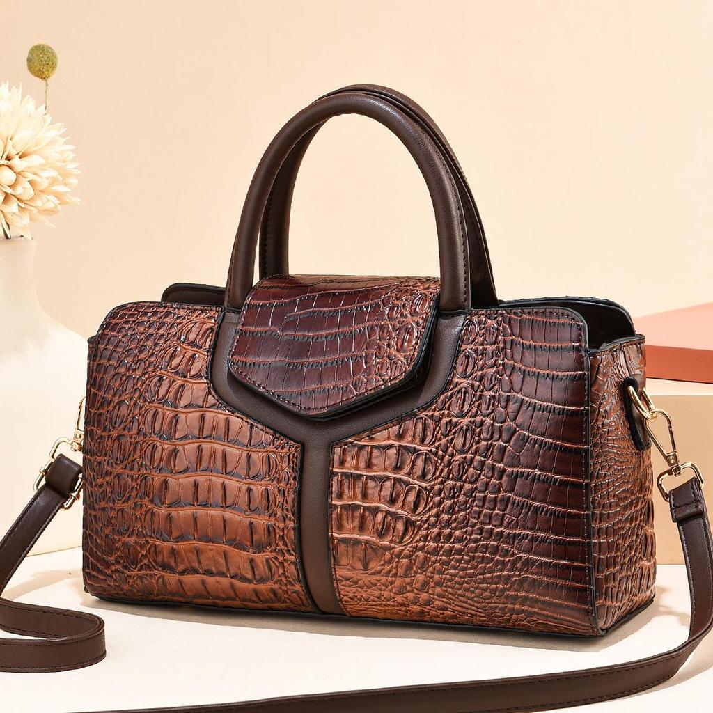 Yeni Moda Timsah Desen Çanta Kadınlar için Büyük Kapasiteli Rahat Bir Omuz Crossbody Çanta