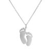 Baby Fußabdruck Halskette Kette Geschenk für Frauen Mann Vater Mutter Edelstahl Schmuck