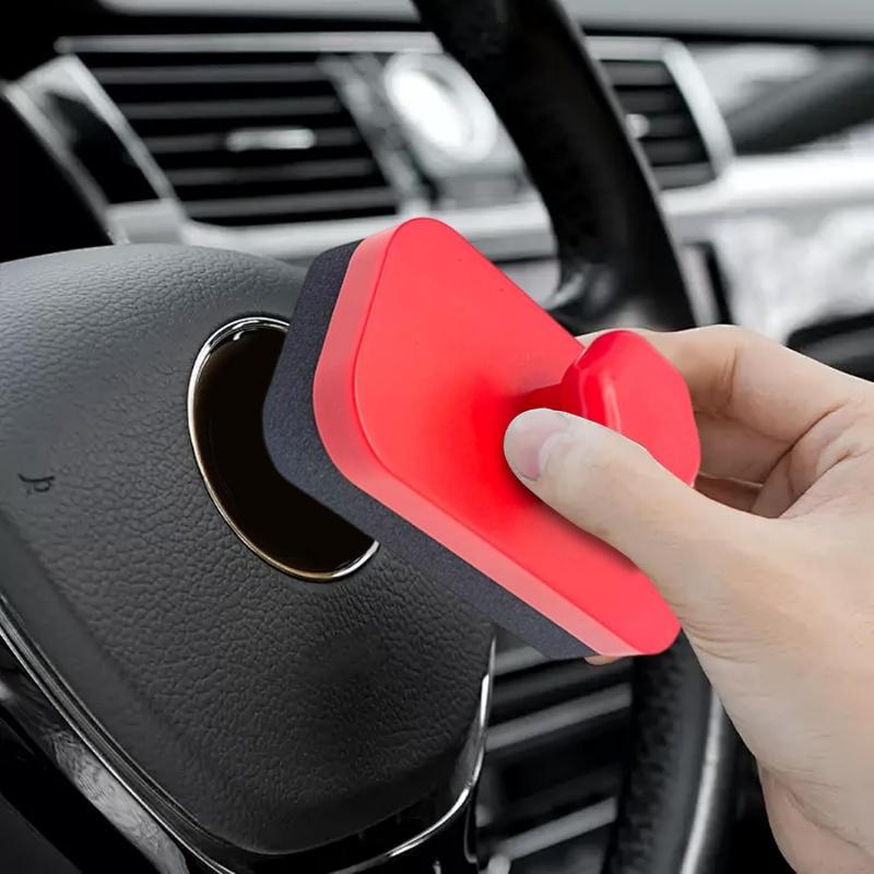 Red Tire Dressing Applicator Tire Sponge With Lid Reusable Brush Car Wheel Polishing Waxing Tire Sponge Brush For Exterior Wash