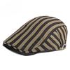 British Retro Striped Beret Hat for Men Women Spring Summer Breathable Thin Flat Cap Korean Fashion Newsboy Cap Casual Cabbie Cap