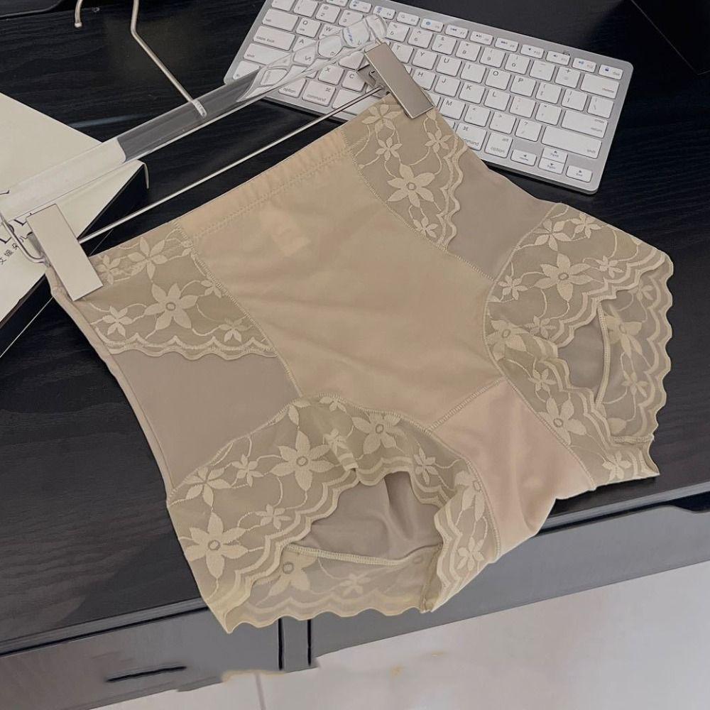High Waist Tummy Control Underwear Lace Flower Body Shaping Underpants Slimming Shapewear  Female