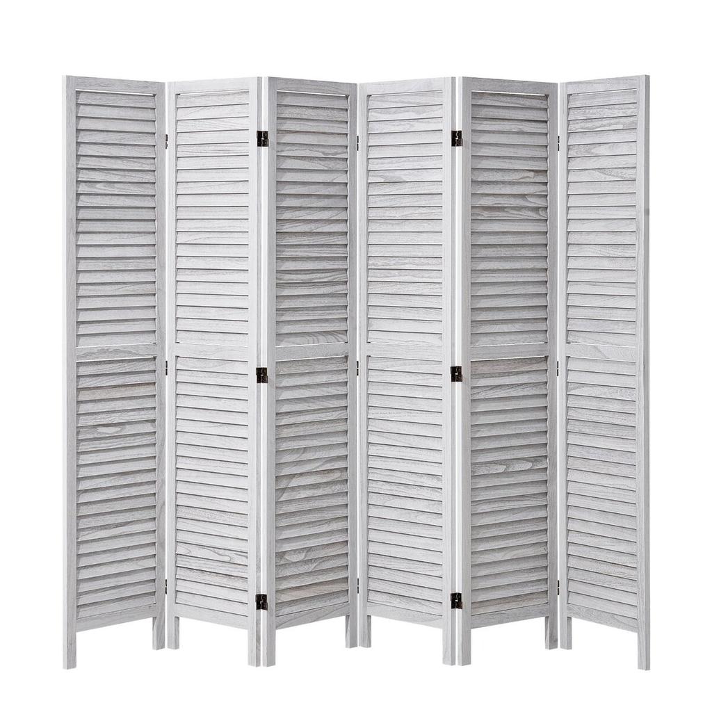 Wood Room Divider Wooden Privacy Screen 6 Panel Room Separation Divider