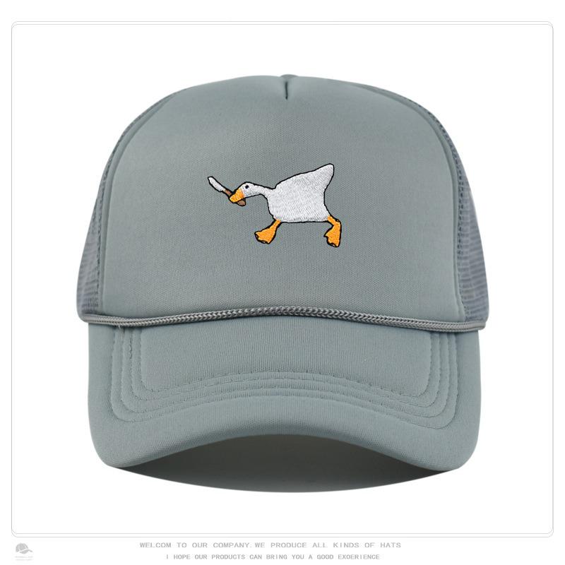 Embroidered Baseball Cap with Goose Pattern for Men and Women, Casual and Fashionable City Style Duckbill Cap