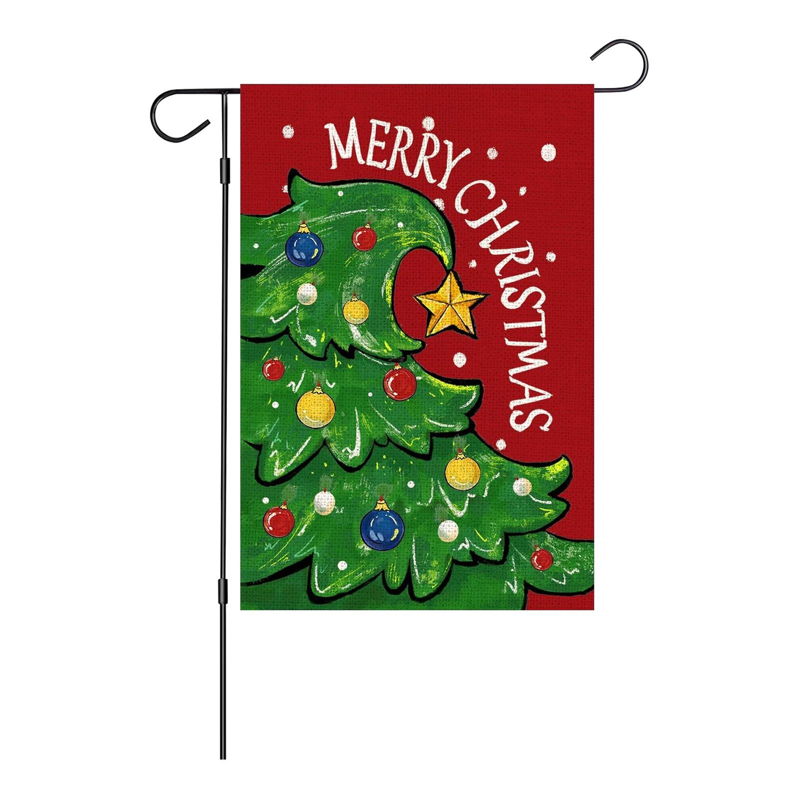 

Садовый флаг Рождественский садовый декор на открытом воздухе One Size