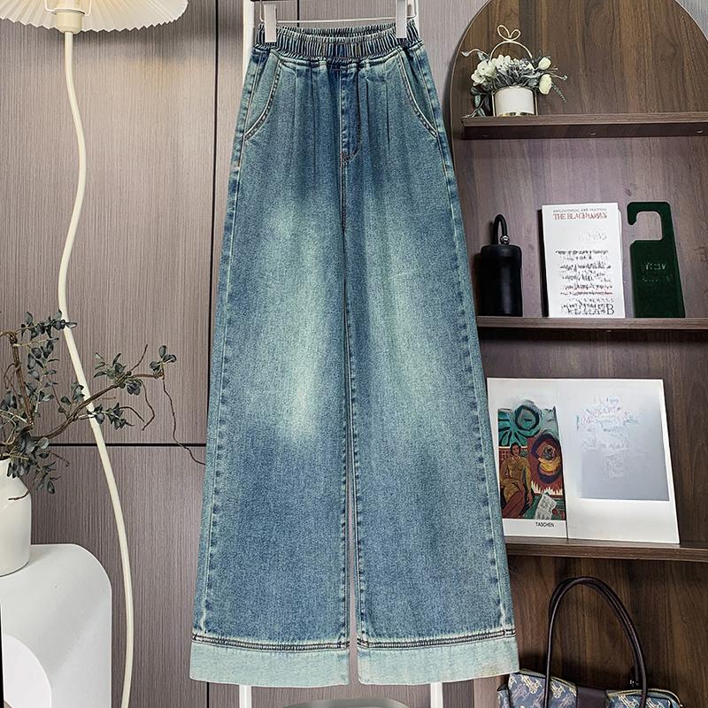 

Dimanaf 2025 Большой размер Осенние Синие Базовые Эластичные Джинсы Новые Брюки Женские Джинсовые Большие Повседневные Брюки 6XL M