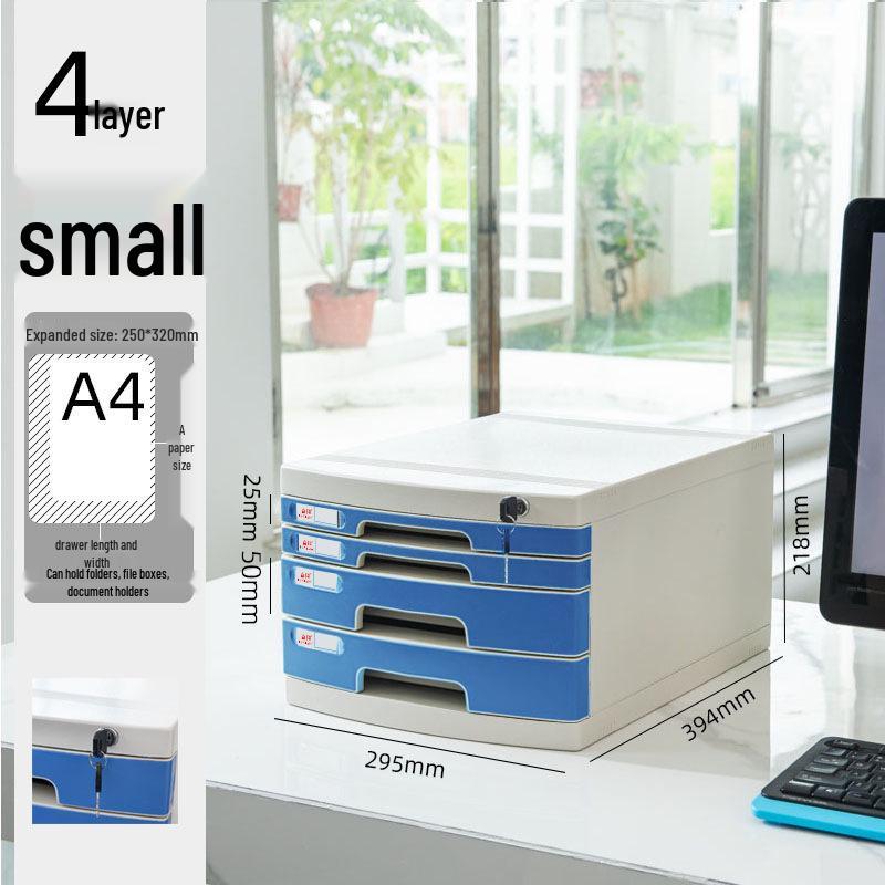 Abschließbarer mehrschichtiger A4-Desktop-Aktenschrank und Aufbewahrungsbox