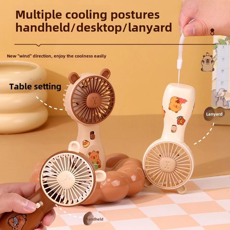 2025 New Cool SummerUSB Charging Mini Small Fan Cartoon Mini Handheld Fan Student Gifts Office Supplies Gifts