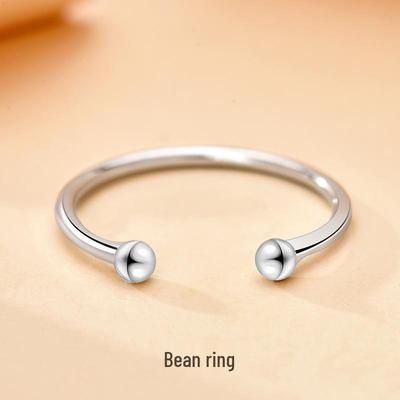 925 Sterling Silver Polished Bead Women's Stackable Open Knuckle Ring
