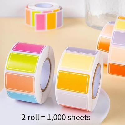 2ROLL 1000 Self-adhesive Name Stickers Writable Labels Stickers Food Labels Condiment Cans Clothes Waterproof Labels