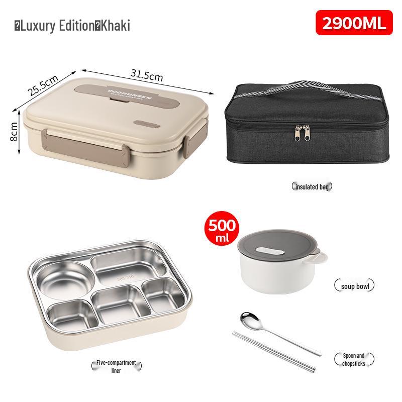 304 Stainless Steel Lunch Box for Adults, Large Capacity Bento with Heat Preservation, Student Meal Container, New Model