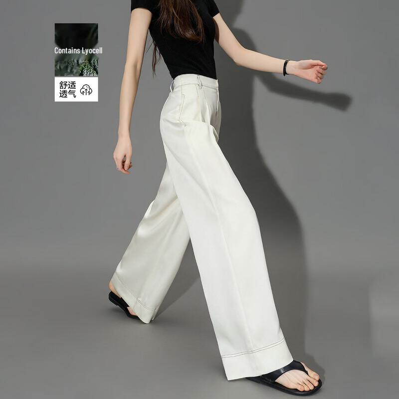 Demana Women s 100% Lyocell Wide-Leg Casual Pants L