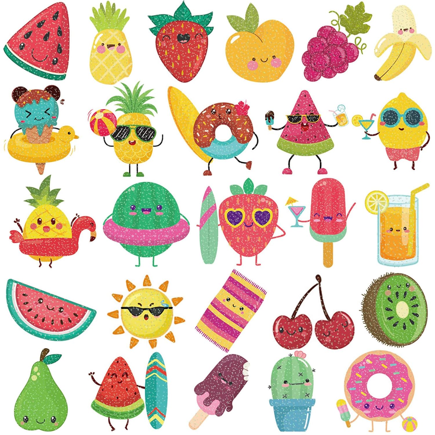 

Glitter Fruit Temporary Tattoos For Kids - 100+ Cartoon Fruit Summer Tattoos For Girls Boys Birthday Party Supplies Favors