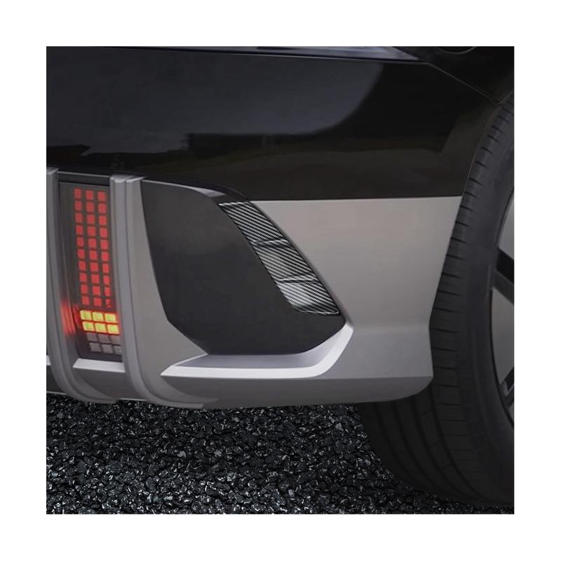 For Hyundai IONIQ 6 + Car Rear Fog Lights Lamp Strips Trim Cover Stickers Rear Bumper Spoiler
