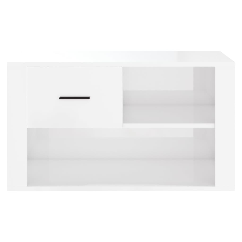 Shoe Cabinet High Gloss White 80 x 35 x 45 cm Engineered Wood