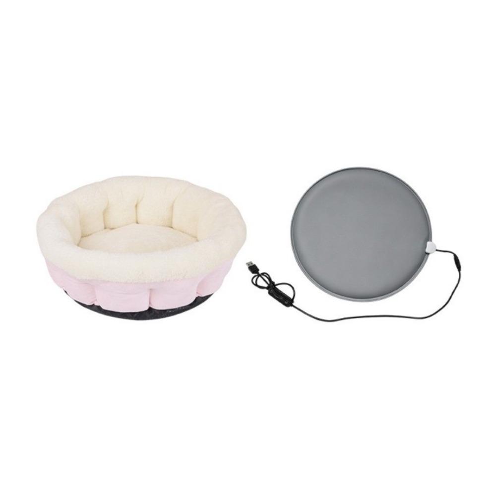 Soft Plush Warm Heated Pet Bed Adjustable Temperature Cat Sleeping Nest for Dogs Cats