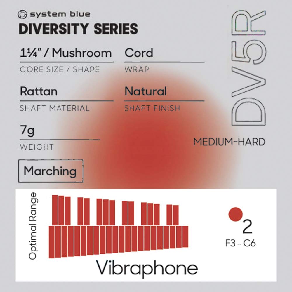 Promark Vibraphone Mallet Diversity Series Rattan Soft DV5R