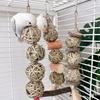 Natural Pet Chew Toys for Rabbit Hamster Parrot Grass Balls Bite Toy Teething Dental Care Bird Cage Decoration Small Pet Supply