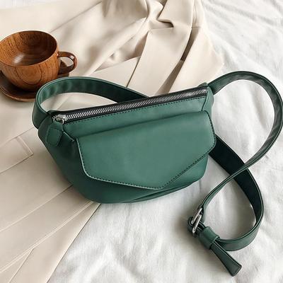 Moda Simples Bolsa de Peito Feminina Nova Tendência Textura Selvagem Couro PU Bolsas Crossbody Japão Coreia Lazer Senhoras Pochete