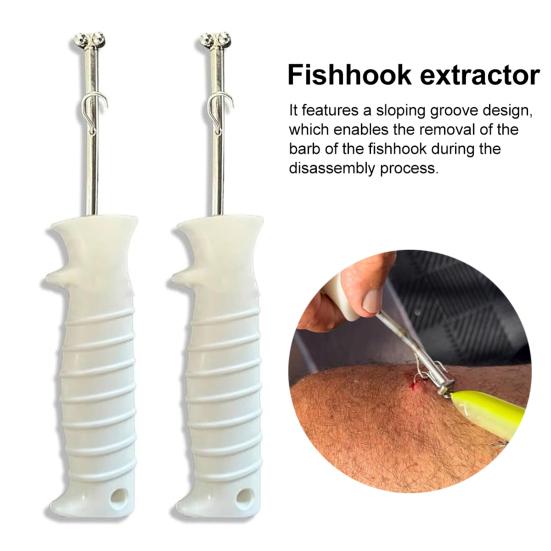 1/2Pcs Quick Release Fishhook Extractor with Protective Sleeve Safe Deep Throat Design Fish Hook Remover Tools