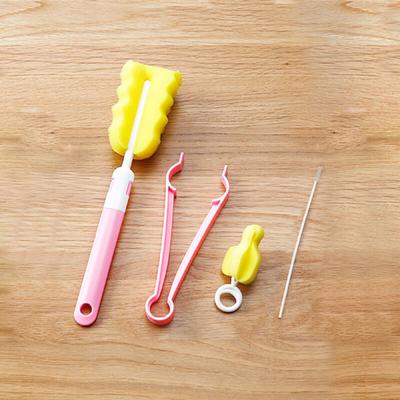 Conjunto de Escovas para Limpeza de Garrafas de Cozinha (Rosa)