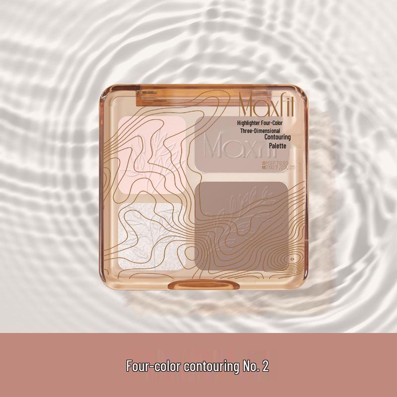 Meishifei Four-Color Matte Contour and Highlight Palette – Natural, Skin-Friendly Concealer.