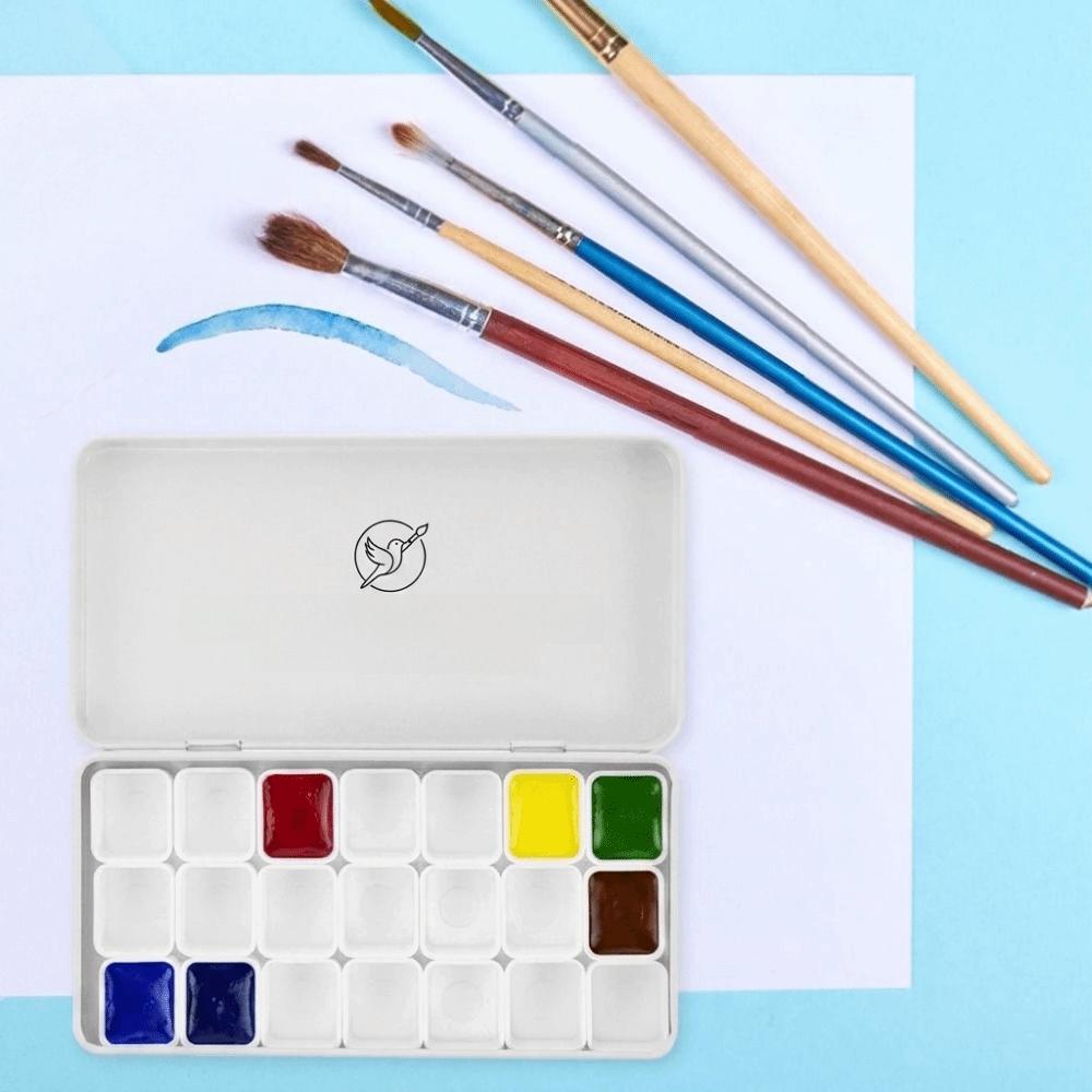 12/21/24/45 Grids Watercolor Paint Box Empty Grid Iron Box Pigment Storage Tray Portable Rectangular Shape Art Palette Sketching