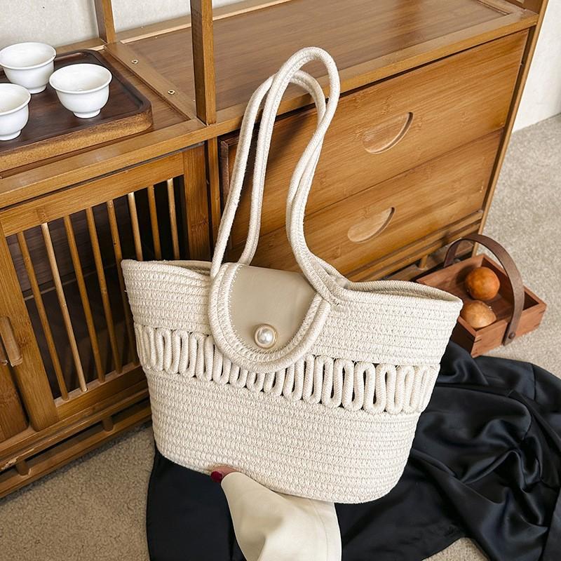 

Popular simple travel summer new woven hand carry vegetable basket bag trendy portable shoulder underarm women s bag tote bag