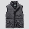 Mens Fleece Vest Thick Warm Stand Collar Multi Pocket Camo Casual Sleeveless Jacket Winter
