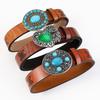 PU Waist Belt with Embossed Gemstones Buckle Adjustable Length Waist Belt Woman Girls Jeans Skirt Coat Decors Waistband