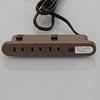 Noah Möbel Outlet (für Leuchten) 3 Steckdosen, Braun, VFF-Kabel 1,8 m, Ein-Tasten-Typ, bis zu 1500 W, mit Sicherungsautomat, NC1567 (mit Schutzschalter,