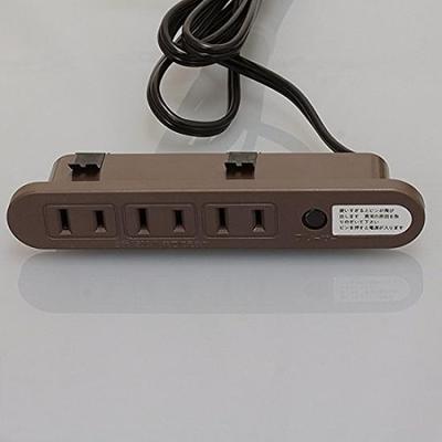 Noah Furniture Outlet (for Fixtures) 3-outlet, Brown, VFF Cord 1.8m, One-touch Type, Up To 1500W, with Circuit Breaker, NC1567 (with Circuit Breaker,