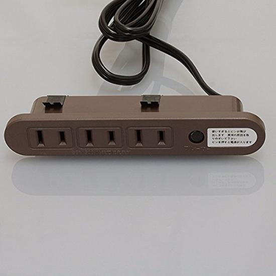 Noah Furniture Outlet (for fixtures) 3-outlet, Brown, VFF cord 1.8m, One-touch type, up to 1500W, with circuit breaker, NC1567 (with circuit breaker,