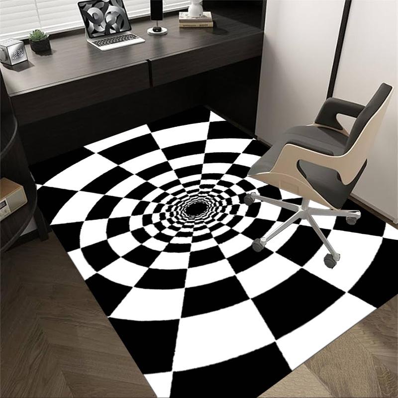 1PC Checkerboard Tunnel Extra Large Non Slip Floor carpet, Office, family, bedroom, Studio Large Area Rug Indoor Rugs, Vibrant Colors