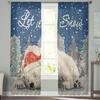 Christmas Snowflake Bear Curtains For Living Room Bedroom Home Decoration Window Voile Tulle Curtain Drapes