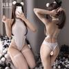 Open crotch free sex underwear sexy one-piece hollow tight body open file free perspective temptation hollow pajamas